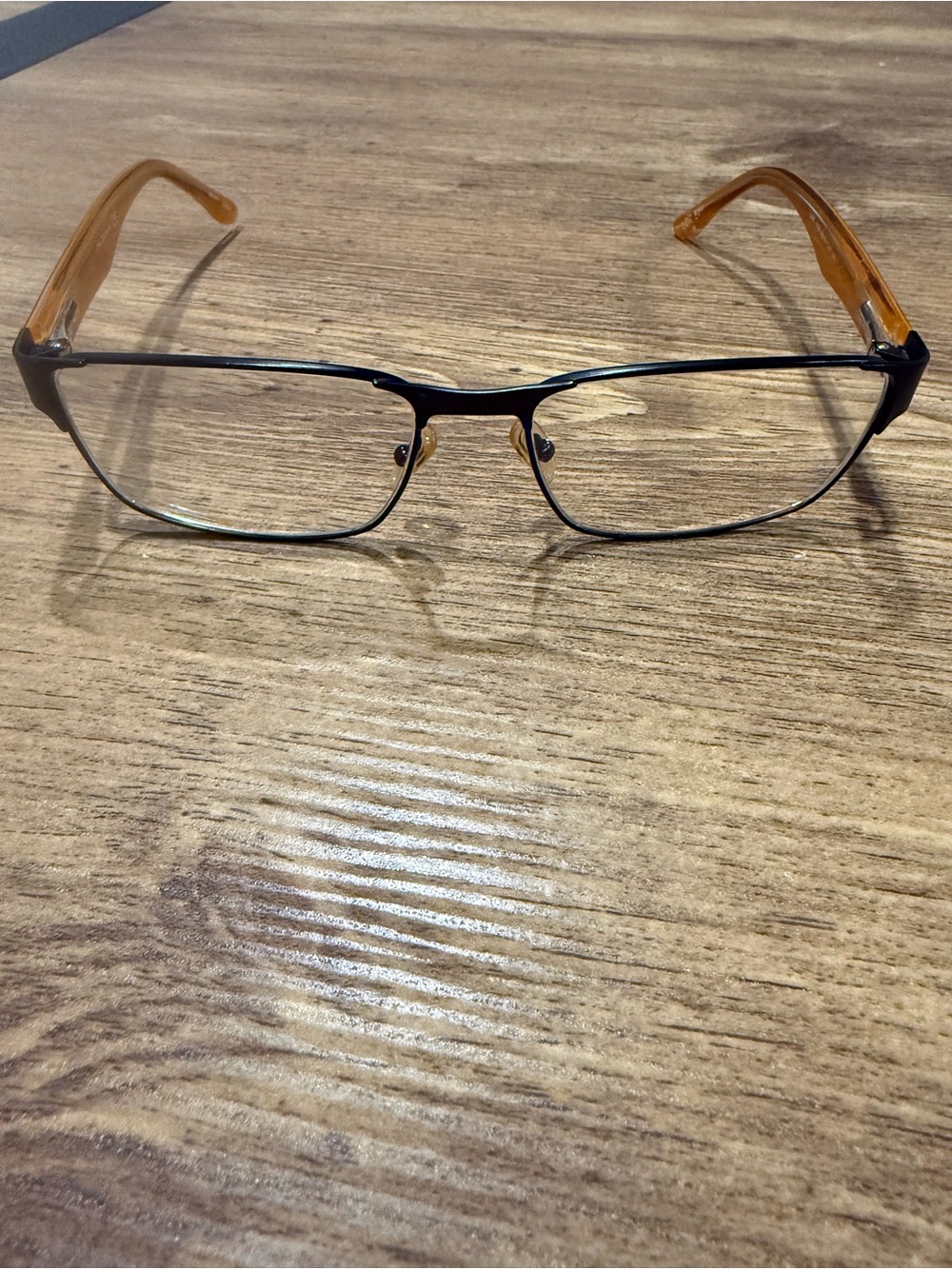 Link Occhiali 1158 Eyeglasses Mens Black Orange Rectangle 56-16-140